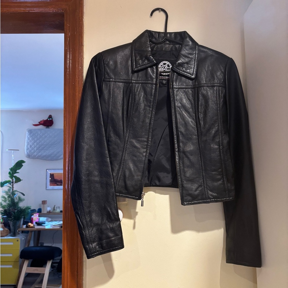 Y2K Maxima cropped leather jacket